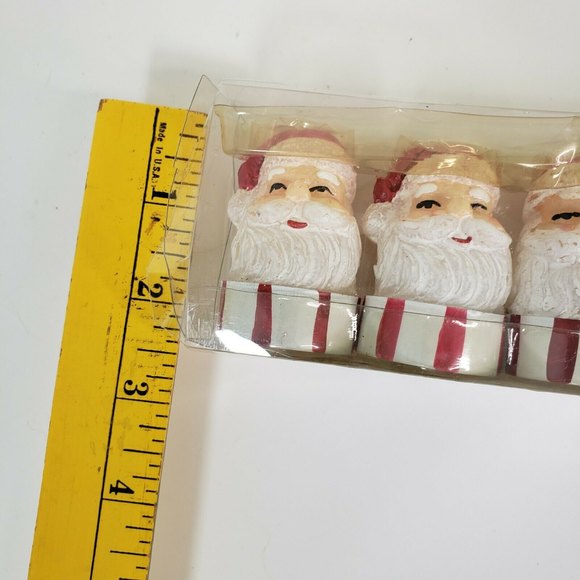 Vintage 90s Small 2" Santa Head Candles New Global Industries - Picture 7 of 9